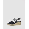 SANDALIA TOMMY HILFIGER SEASONAL WEBBING MID WEDGE MARINO