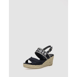 SANDALIA TOMMY HILFIGER SEASONAL WEBBING MID WEDGE MARINO