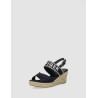 SANDALIA TOMMY HILFIGER SEASONAL WEBBING MID WEDGE MARINO