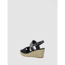 SANDALIA TOMMY HILFIGER SEASONAL WEBBING MID WEDGE MARINO