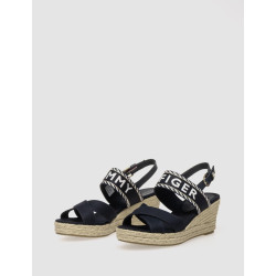 SANDALIA TOMMY HILFIGER SEASONAL WEBBING MID WEDGE MARINO