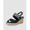 SANDALIA TOMMY HILFIGER SEASONAL WEBBING MID WEDGE MARINO