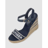 SANDALIA TOMMY HILFIGER SEASONAL WEBBING  WEDGE MARINO