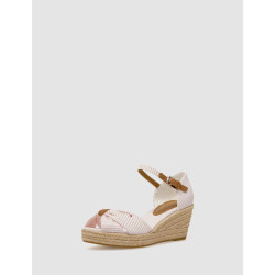 SANDALIA TOMMY HILFIGER  HIGH WEDGE SEERSUCKER ROSA