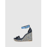 SANDALIA TOMMY HILFIGER COLORFUL HIGH WEDGESATIN SANDAL MARINO