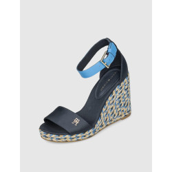 SANDALIA TOMMY HILFIGER COLORFUL HIGH WEDGESATIN SANDAL MARINO