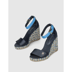 SANDALIA TOMMY HILFIGER COLORFUL HIGH WEDGESATIN SANDAL MARINO