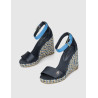 SANDALIA TOMMY HILFIGER COLORFUL HIGH WEDGESATIN SANDAL MARINO