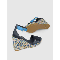 SANDALIA TOMMY HILFIGER COLORFUL HIGH WEDGESATIN SANDAL MARINO