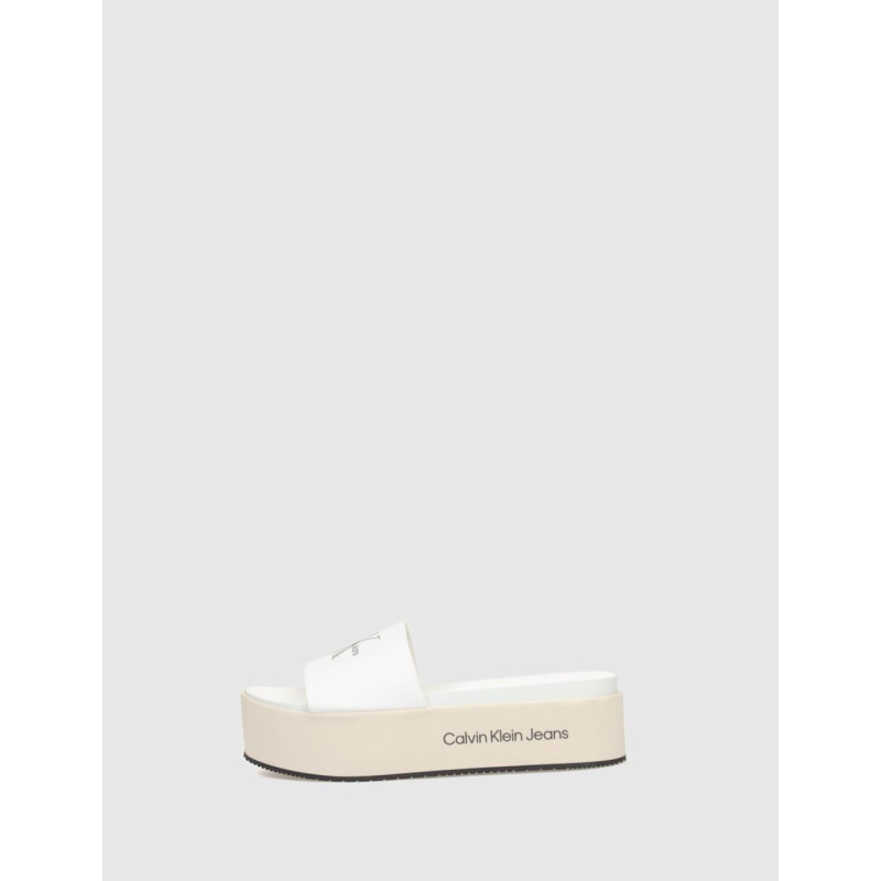 SANDALIA CALVIN KLEIN FLATFORM SANDAL MET BLANCO