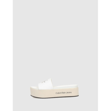 SANDALIA CALVIN KLEIN FLATFORM SANDAL MET BLANCO