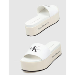 SANDALIA CALVIN KLEIN FLATFORM SANDAL MET BLANCO