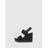 SANDALIA CALVIN KLEIN WEDGE SANDAL WEBBING IN BR NEGRO