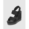 SANDALIA CALVIN KLEIN WEDGE SANDAL WEBBING IN BR NEGRO