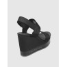 SANDALIA CALVIN KLEIN WEDGE SANDAL WEBBING IN BR NEGRO
