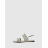 SANDALIA CALVIN KLEIN FLAT SANDAL HE GRIS