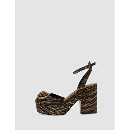 SANDALIA KURT GEIGER CHELSEA CLOSED PLATFORM NEGRO