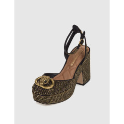 SANDALIA KURT GEIGER CHELSEA CLOSED PLATFORM NEGRO