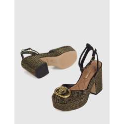SANDALIA KURT GEIGER CHELSEA CLOSED PLATFORM NEGRO
