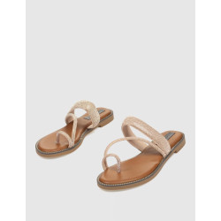 SANDALIA DE DEDO KAMOME TRENDS TAMI PLATINO