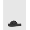 SANDALIA TOMMY HILFIGER TJW LETTERING FLATFORM SANDAL NEGRO
