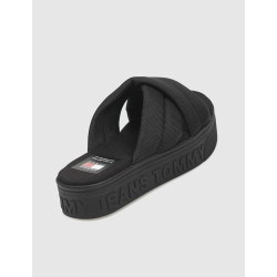 SANDALIA TOMMY HILFIGER TJW LETTERING FLATFORM SANDAL NEGRO