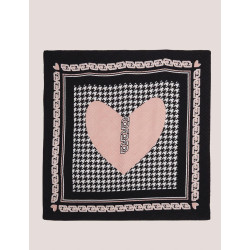 FOULAR LIU.JO FOULARD HEART P/DE POULE NEGRO