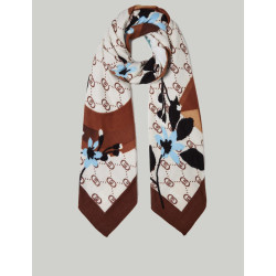 FOULAR LIU.JO BOLSOS FOULARD FLOWERY LOGO MARRÓN
