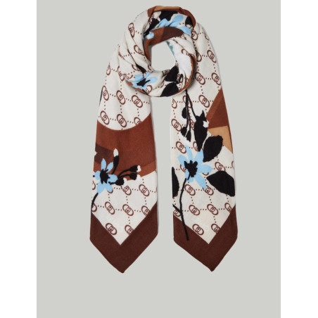 FOULAR LIU.JO BOLSOS FOULARD FLOWERY LOGO MARRÓN