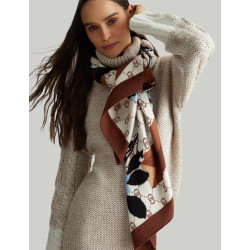 FOULAR LIU.JO BOLSOS FOULARD FLOWERY LOGO MARRÓN