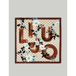 FOULAR LIU.JO BOLSOS FOULARD FLOWERY LOGO MARRÓN