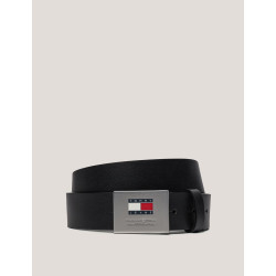 CINTURÓN TOMMY HILFIGER FLAG BUCKLE LEATHER NEGRO