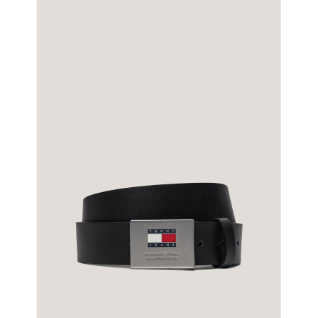 CINTURÓN TOMMY HILFIGER FLAG BUCKLE LEATHER NEGRO