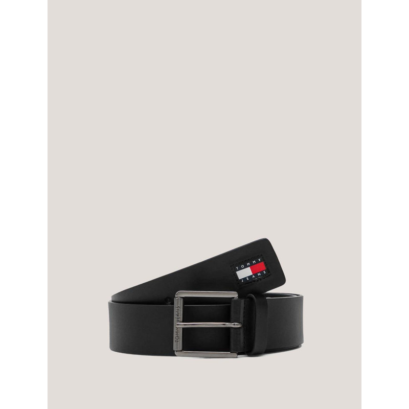 CINTURÓN TOMMY HILFIGER TJM FLAG LEATHER 4.0 NEGRO