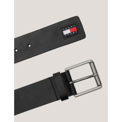 CINTURÓN TOMMY HILFIGER TJM FLAG LEATHER 4.0 NEGRO