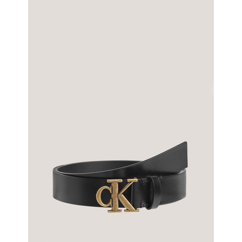 CINTURÓN CALVIN KLEIN MONO PLAQUE LTHR BELT 30 MM NEGRO