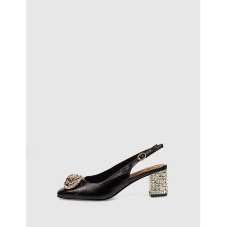 ZAPATO KURT GEIGER CHELSEA BLOCK SLINGBACK  NEGRO
