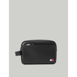 NECESER TOMMY HILFIGER TJM HERITAGE LEATHER WASHBAG NEGRO
